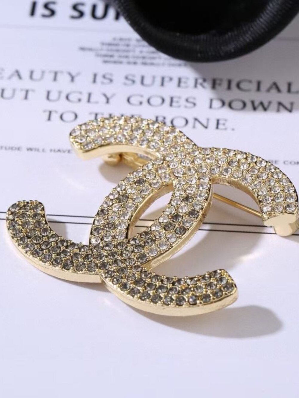 Chanel Diamond Double C Brooch